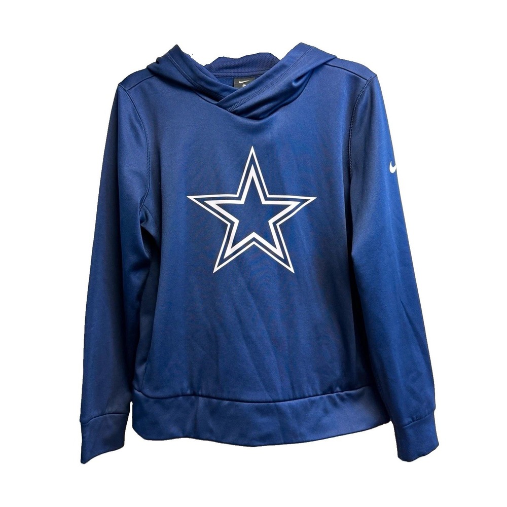 Nike Dallas Cowboys Men's Blue Pullover Hoodie Size M Graphic Logo Knit